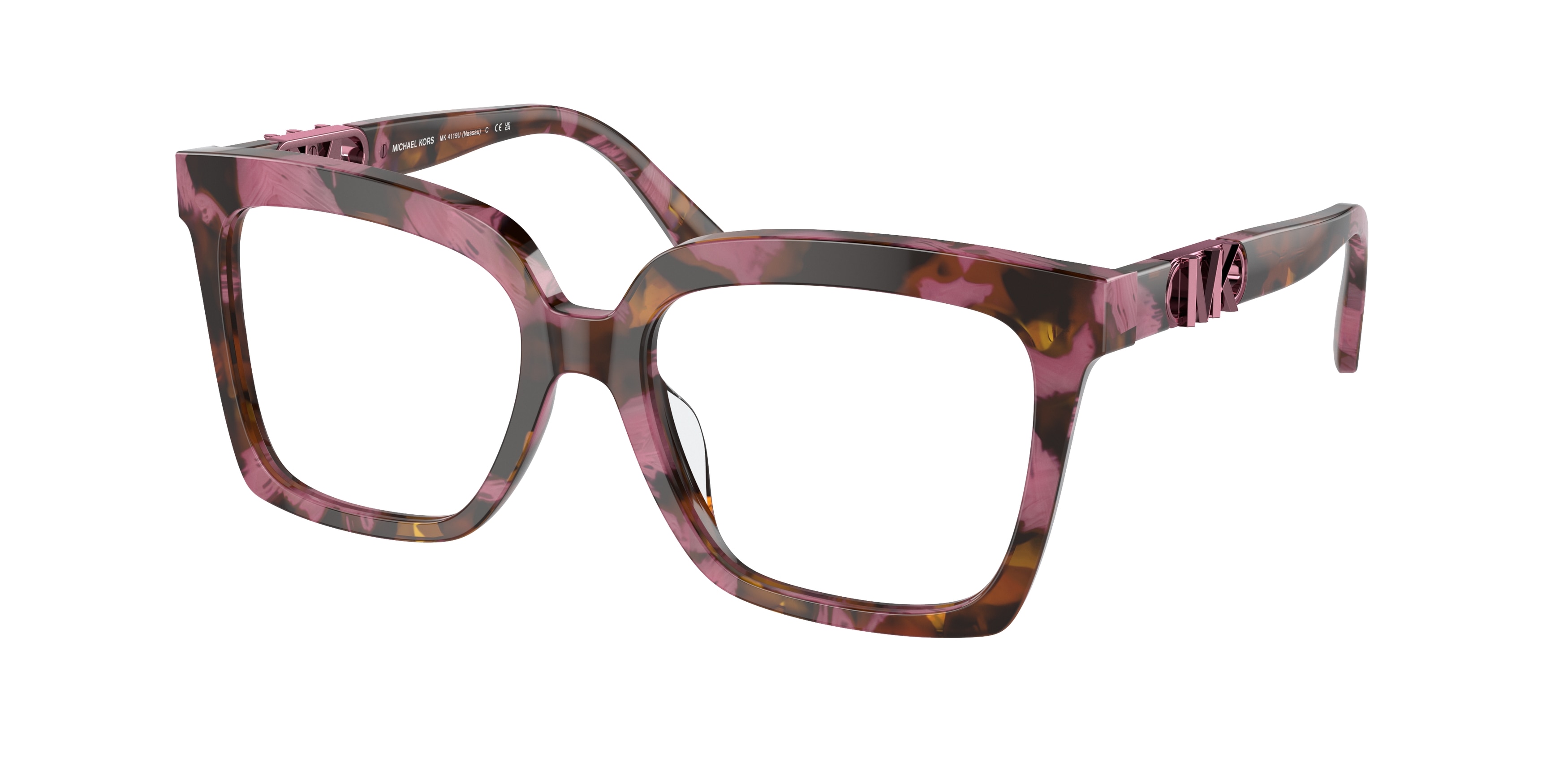 Michael Kors Damen MK4119U Nassau 3998 Optische Fassungen Acetat SchildkröTe Transparent Quadratisch Normal-image